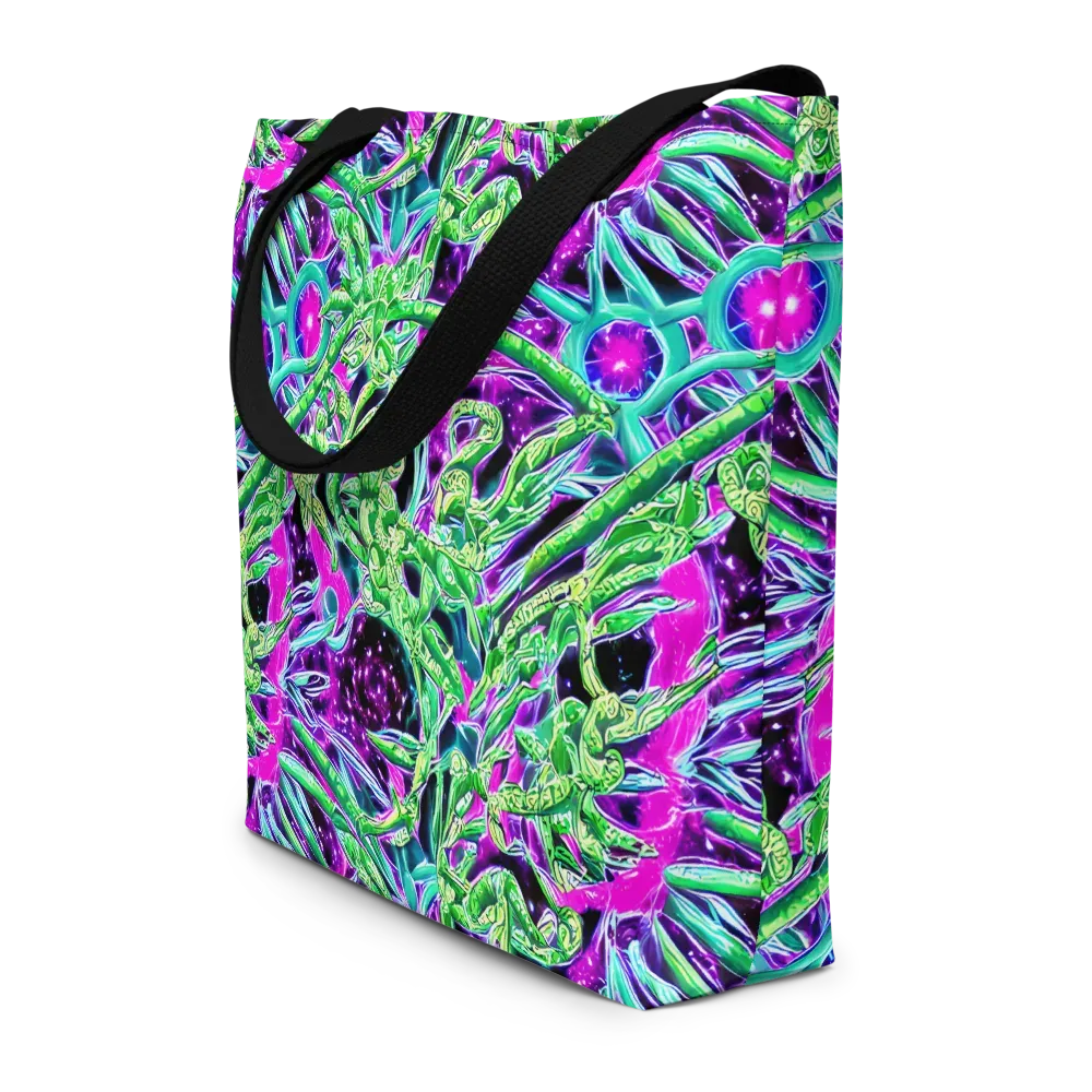 Cosmic Geckos on Large Tote Bag W/ Pocket — Front
