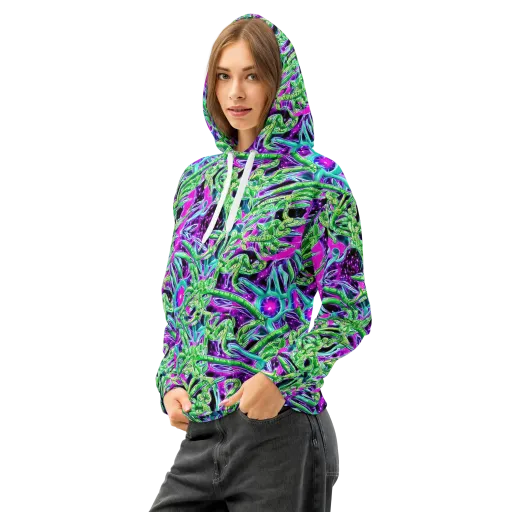 Cosmic Geckos on a Cotton Hoodie