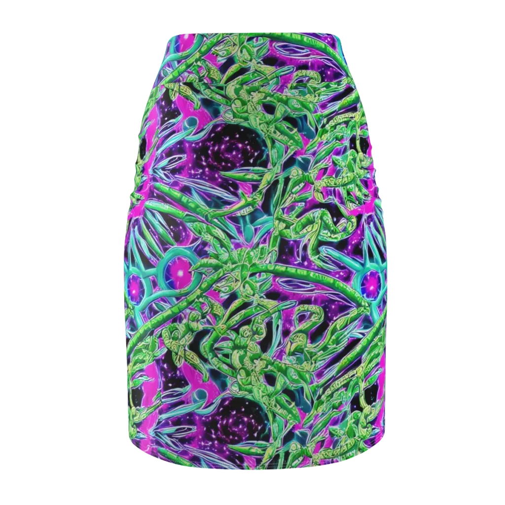Cosmic Geckos on Pencil Skirt — Back