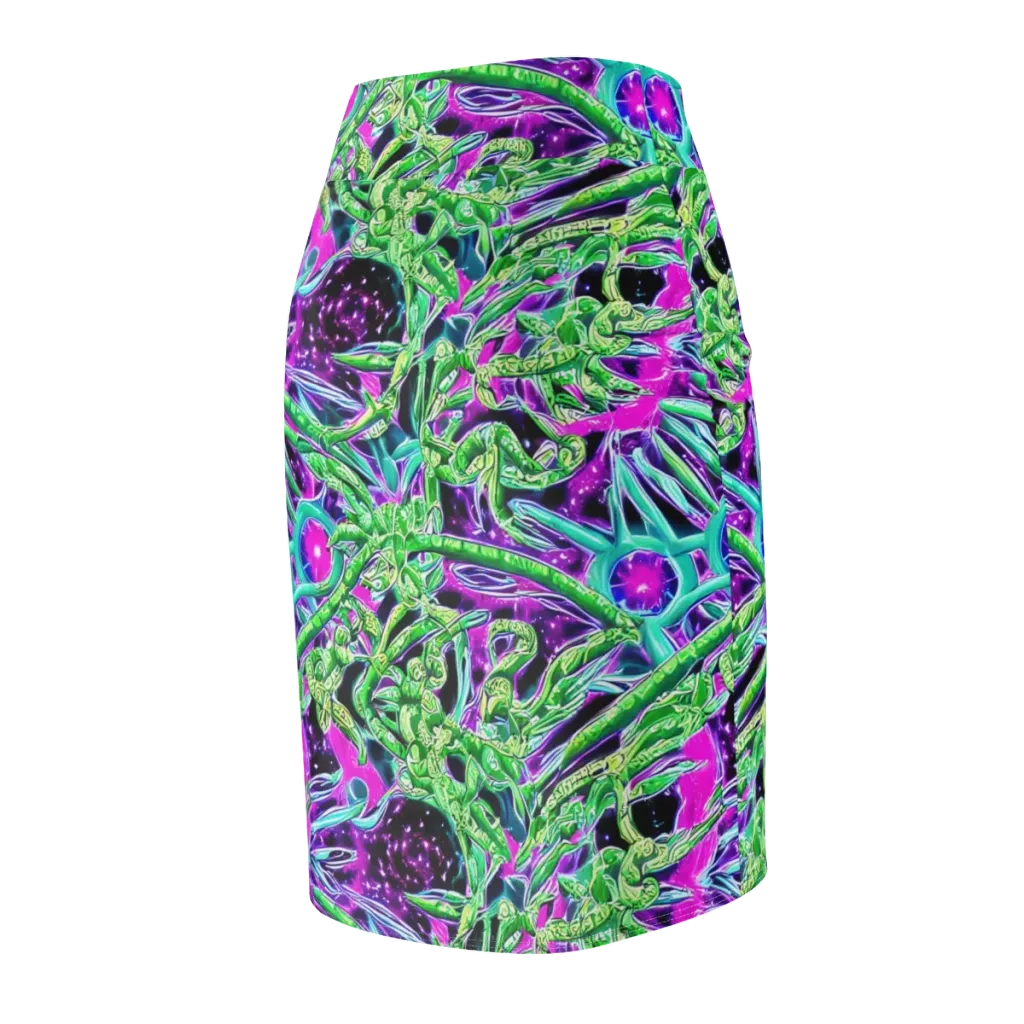 Cosmic Geckos on Pencil Skirt — Back Side