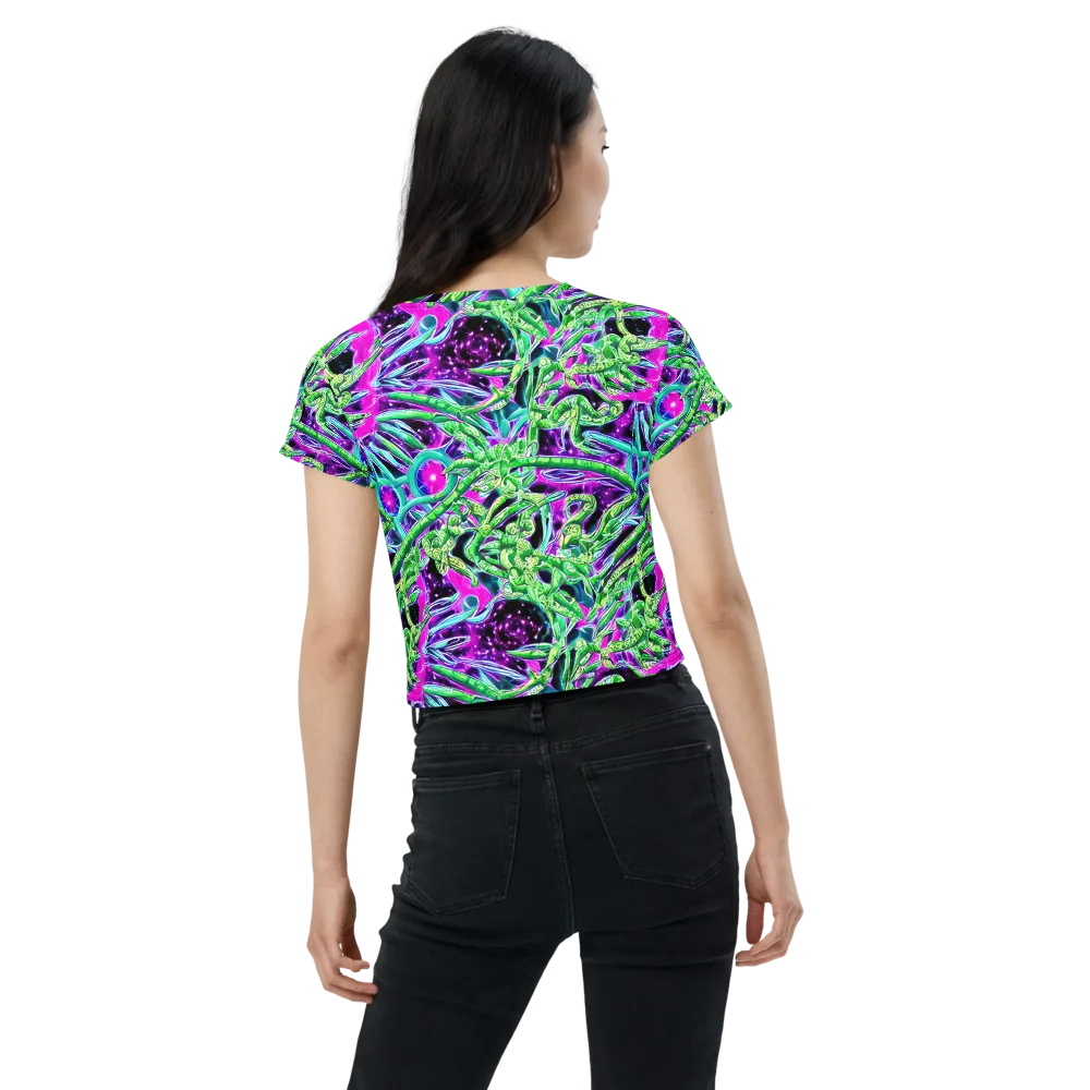 Cosmic Geckos on Crop Tee — Back