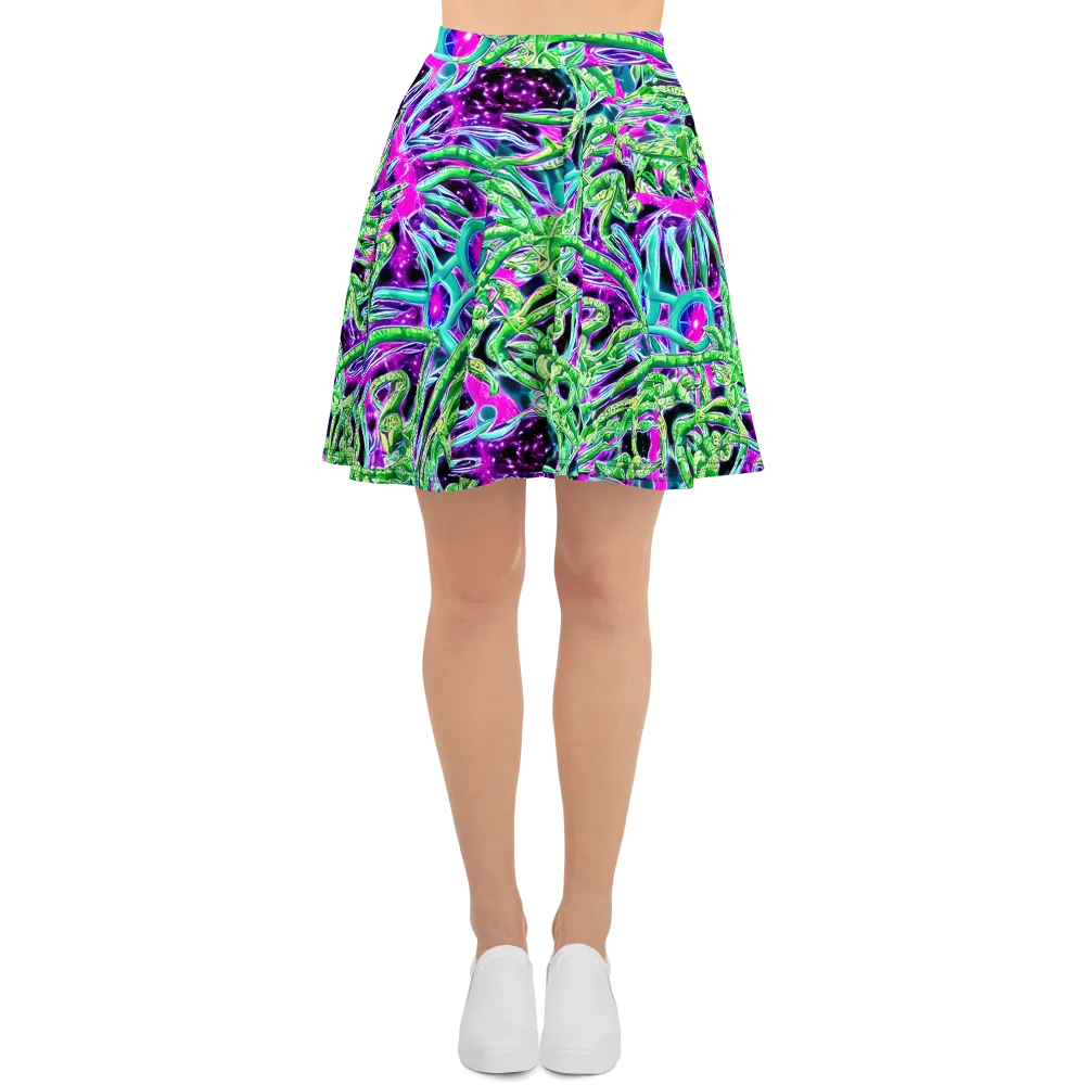Cosmic Geckos on Skater Skirt — Front