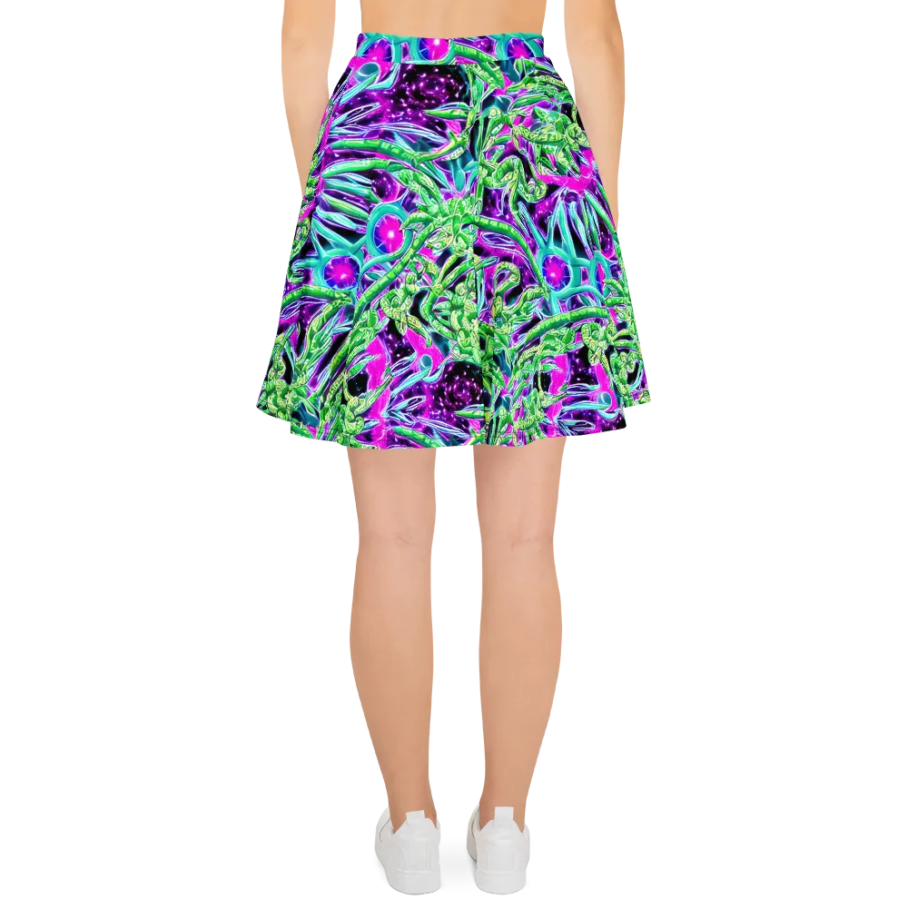 Cosmic Geckos on Skater Skirt — Back