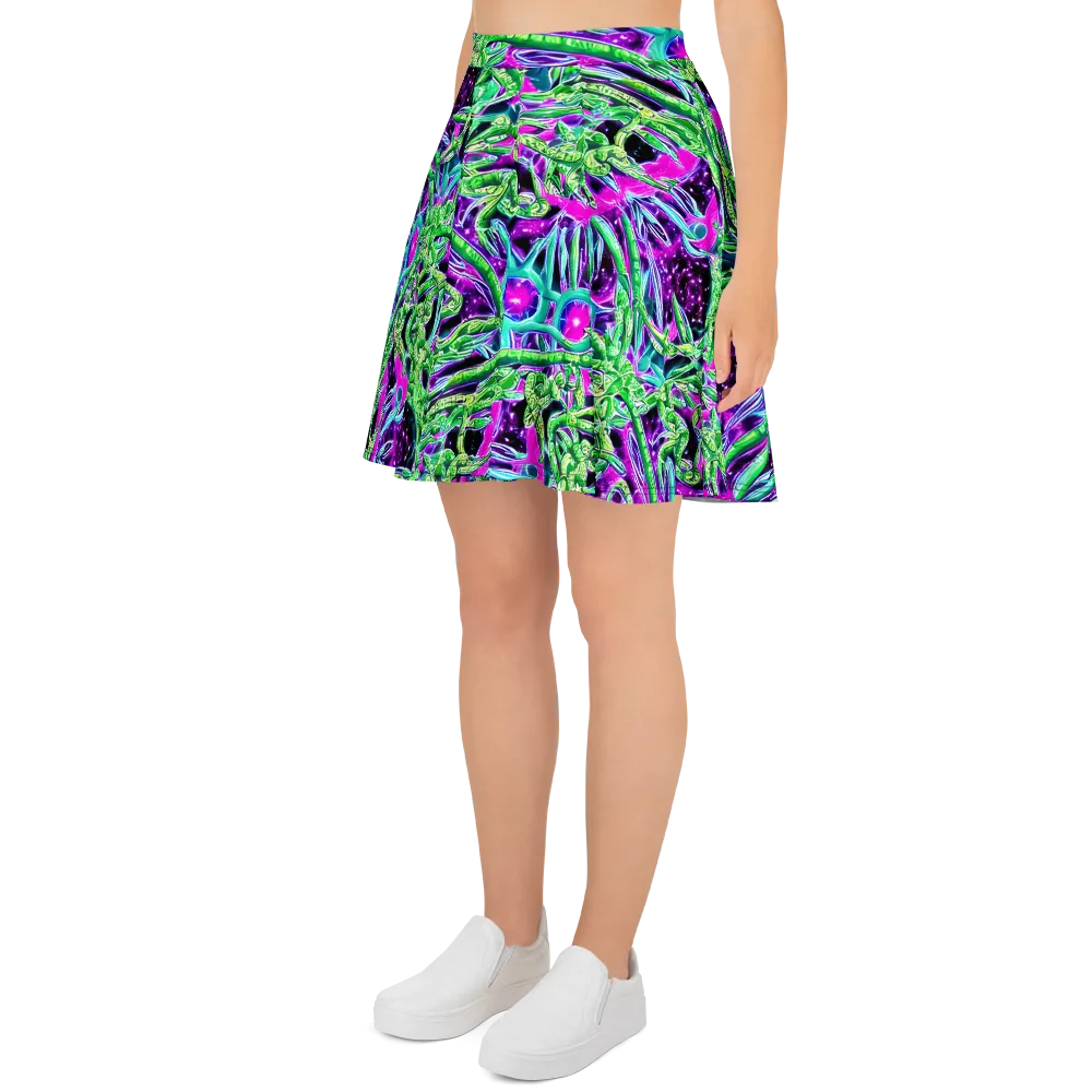 Cosmic Geckos on Skater Skirt — Left