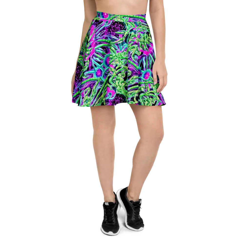 Cosmic Geckos on Skater Skirt — Front