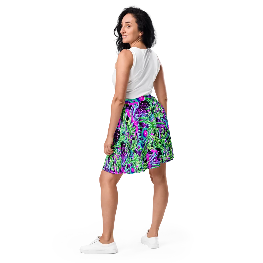Cosmic Geckos on Skater Skirt — Back
