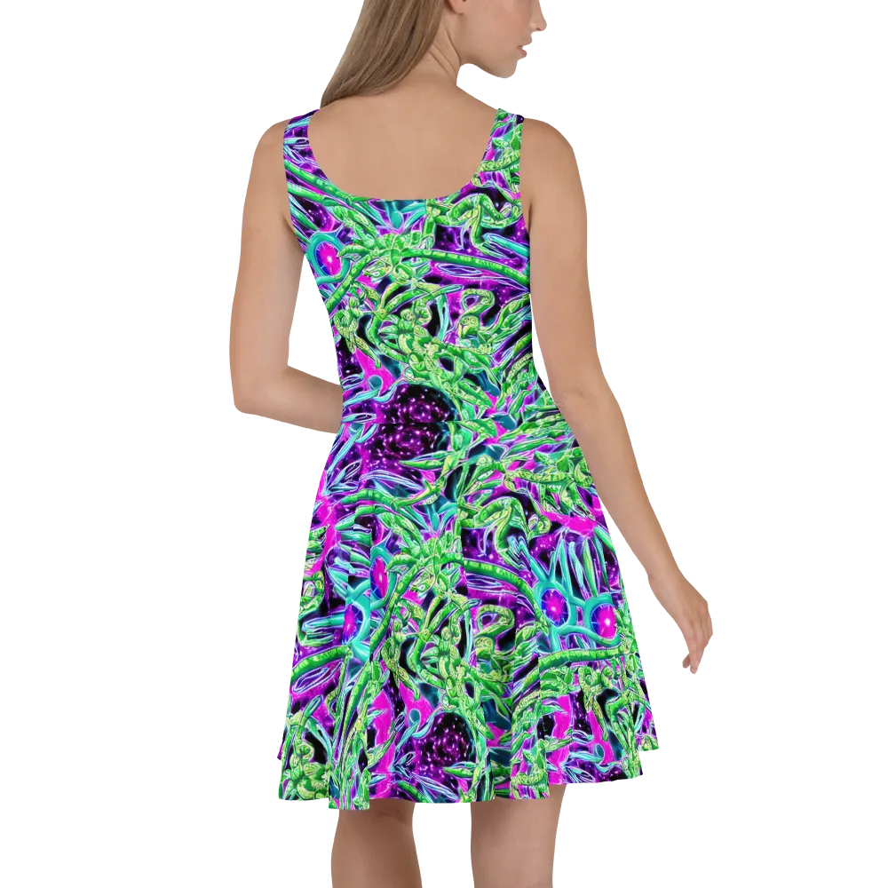 Cosmic Geckos on Skater Dress — Back