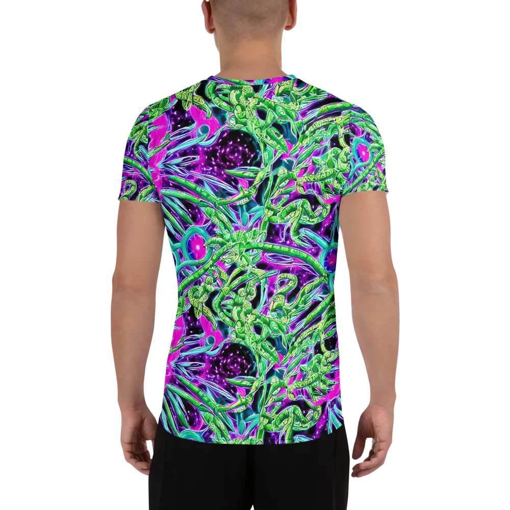 Cosmic Geckos on Men's Athletic T-Shirt — Back