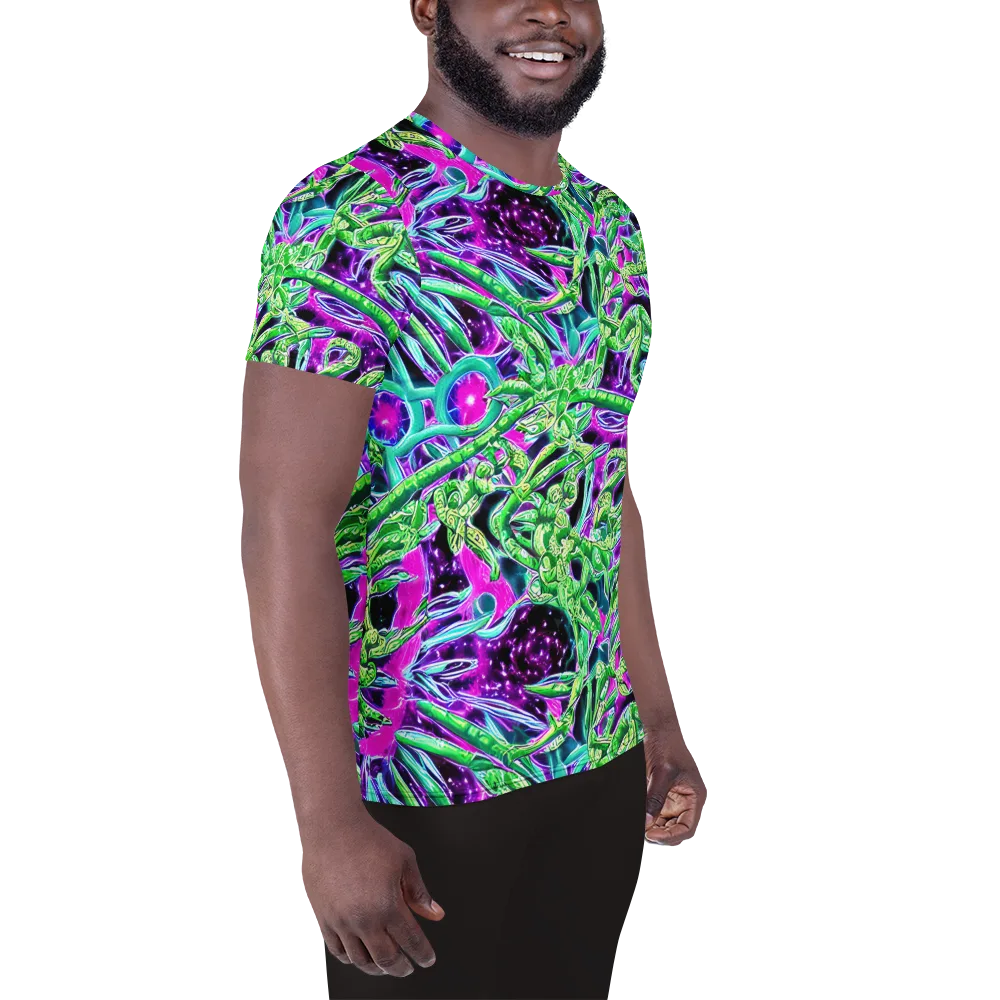 Cosmic Geckos on Men's Athletic T-Shirt — Right