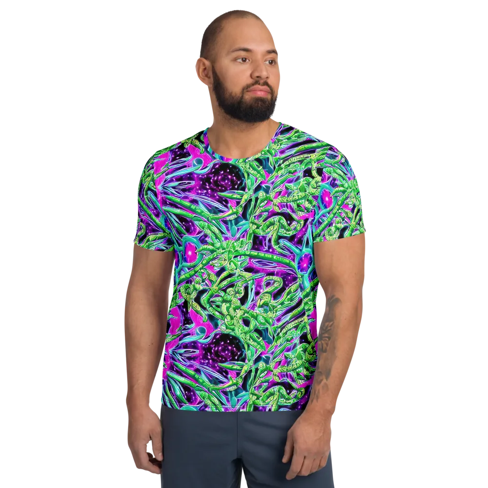 Cosmic Geckos on Men's Athletic T-Shirt — Front