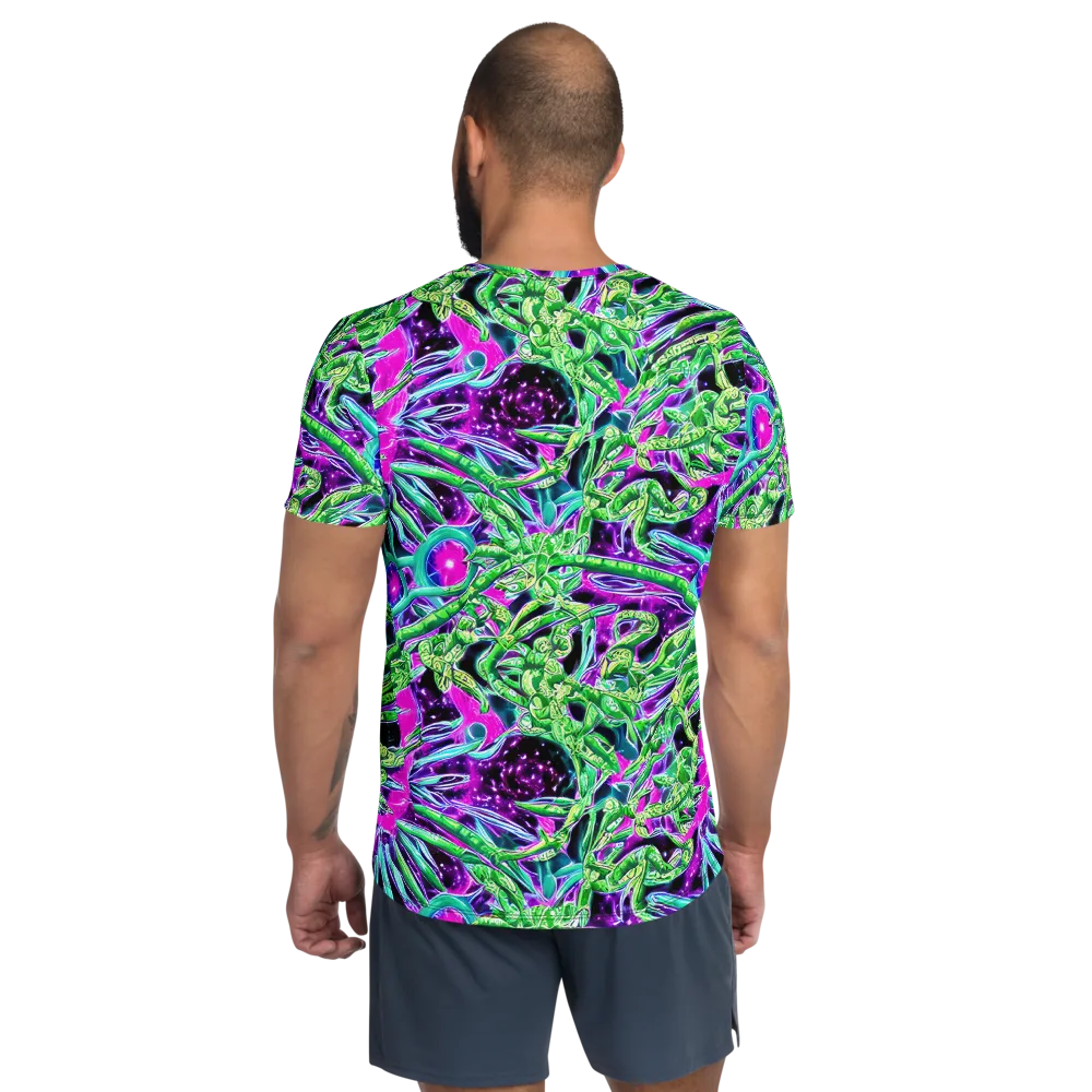 Cosmic Geckos on Men's Athletic T-Shirt — Back