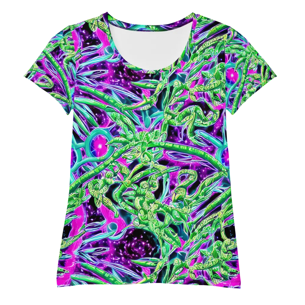 Cosmic Geckos on Women's Athletic T-Shirt — Front