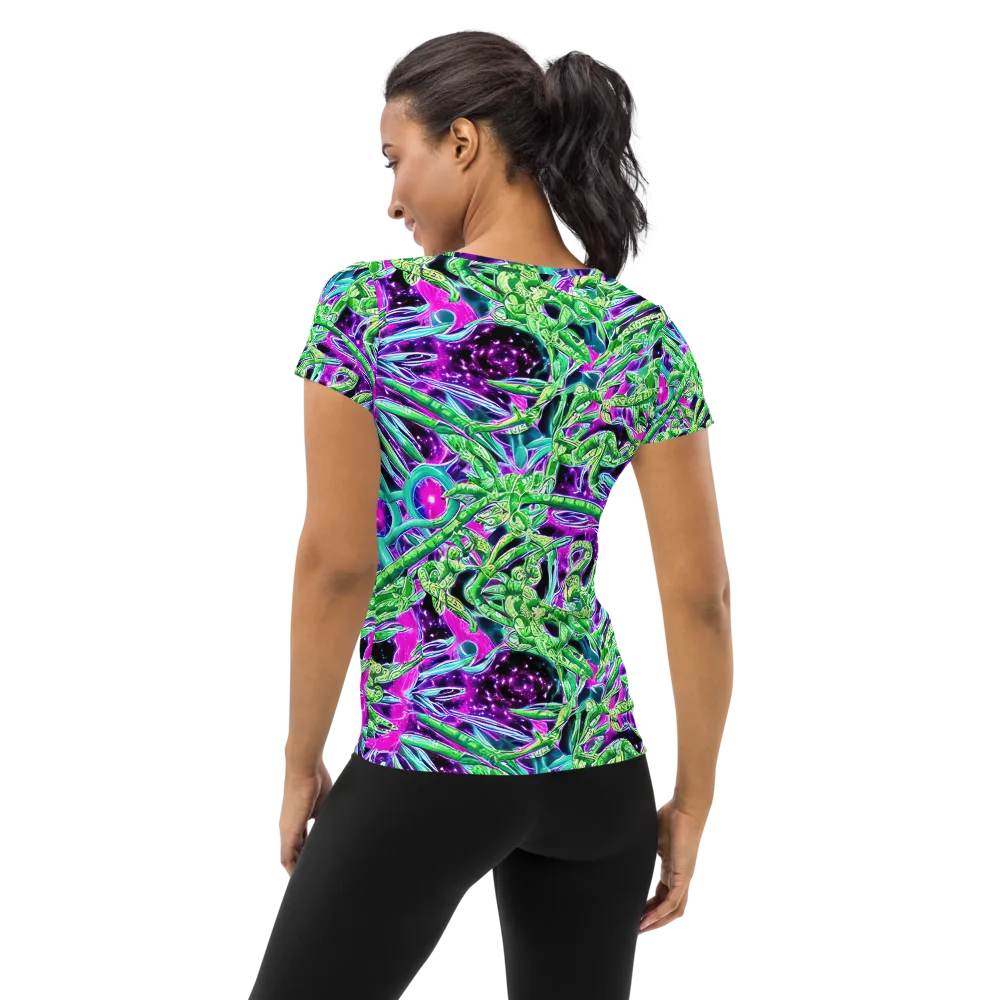 Cosmic Geckos on Women's Athletic T-Shirt — Back