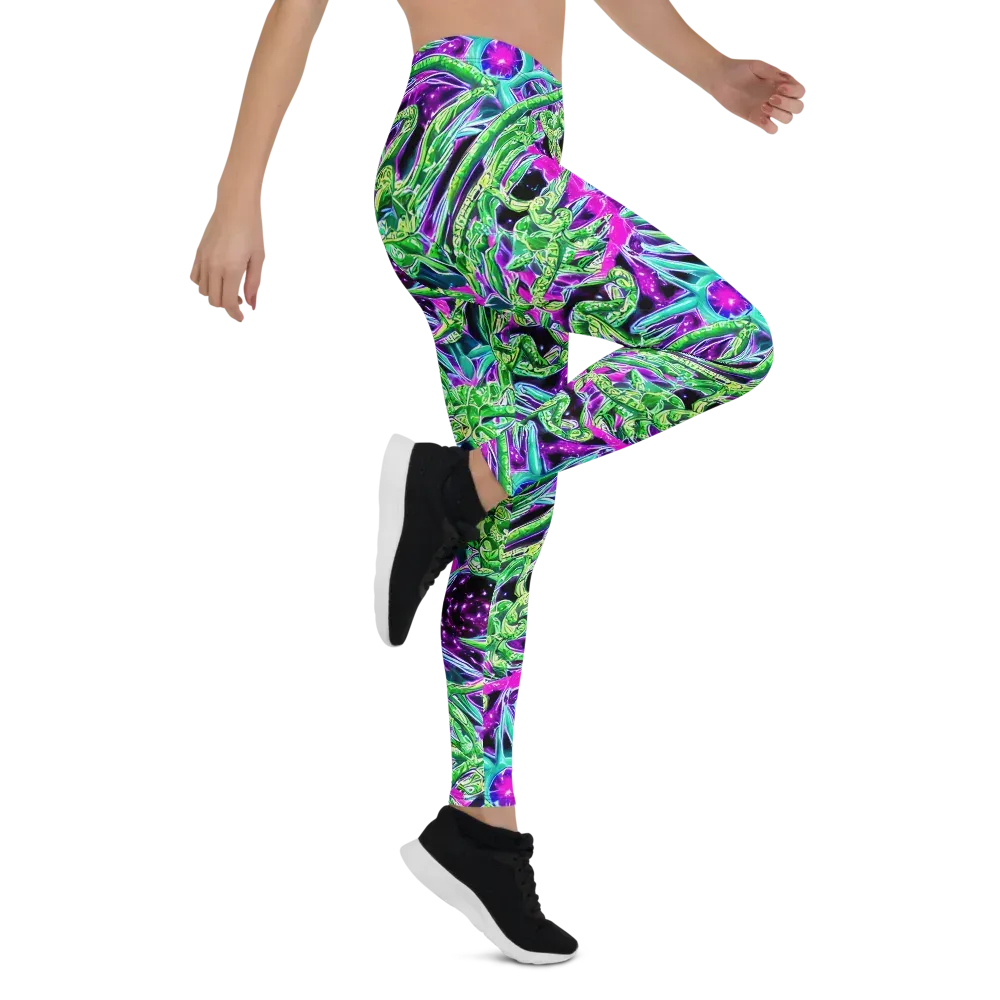 Cosmic Geckos on Leggings — Right