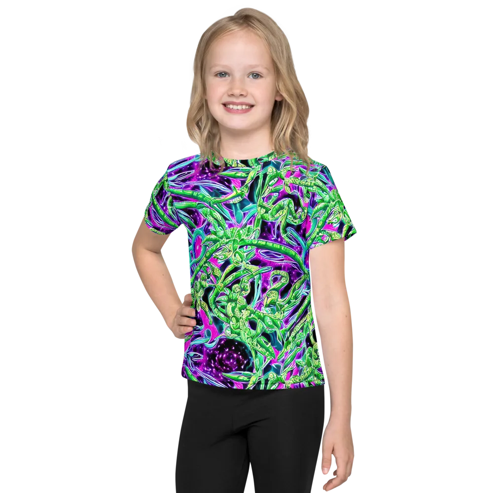 Cosmic Geckos on Kids Crew Neck T-Shirt — Front