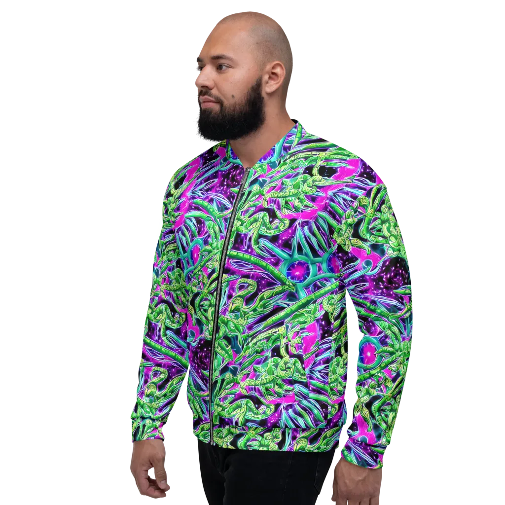 Cosmic Geckos on Bomber Jacket — Left