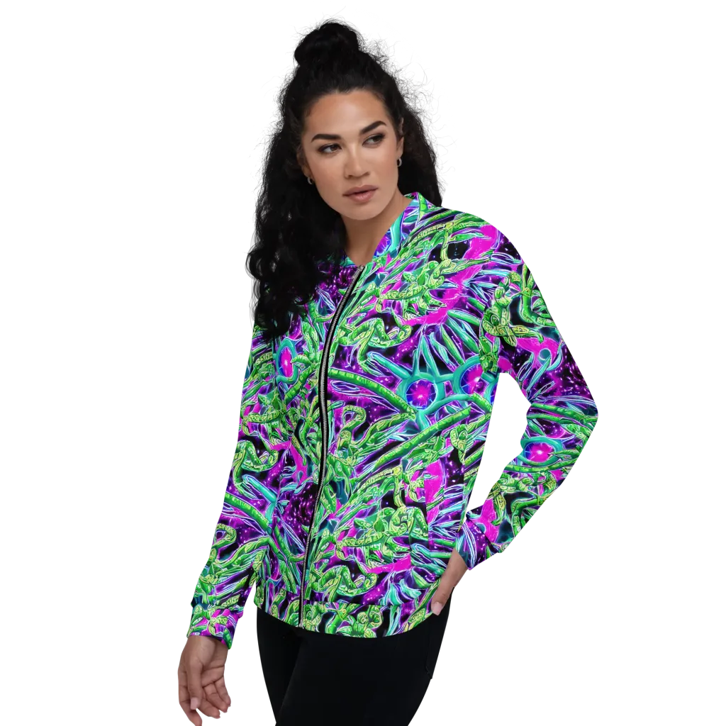 Cosmic Geckos on Bomber Jacket — Left