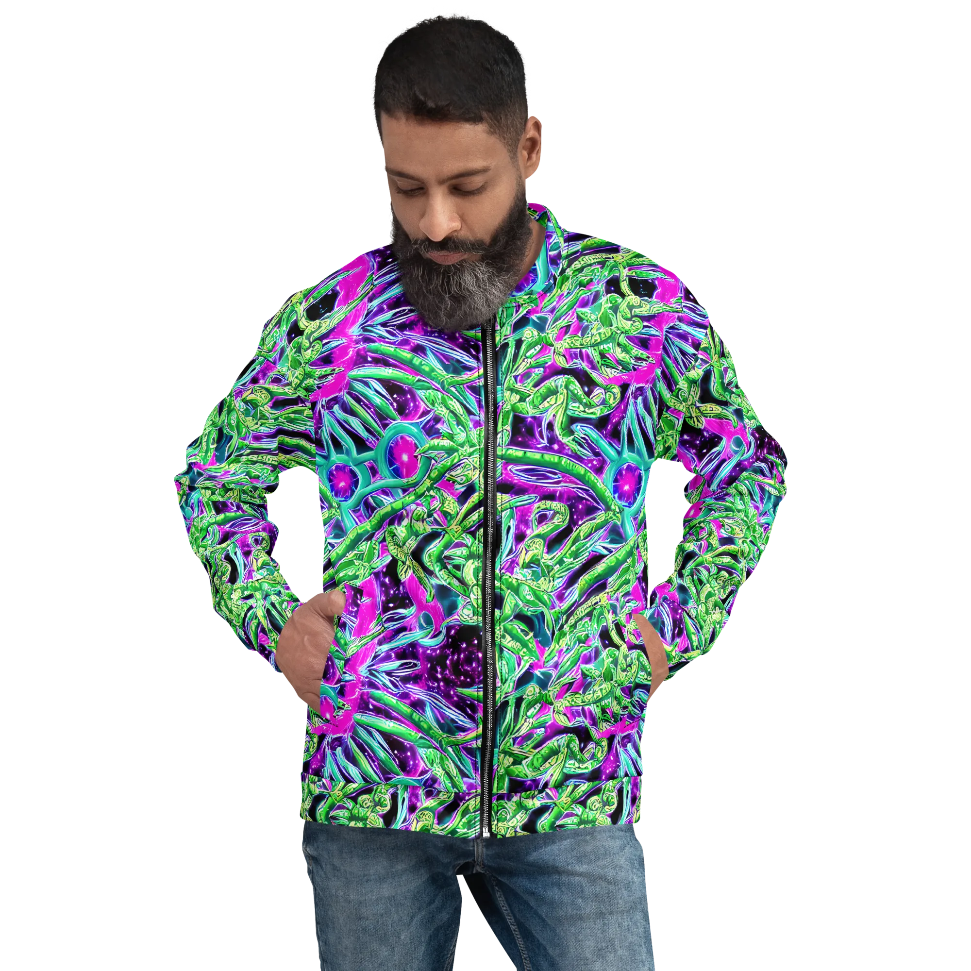 Cosmic Geckos on Bomber Jacket — Front