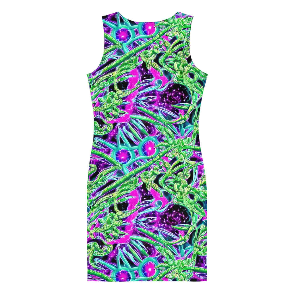 Cosmic Geckos on Bodycon Dress — Back