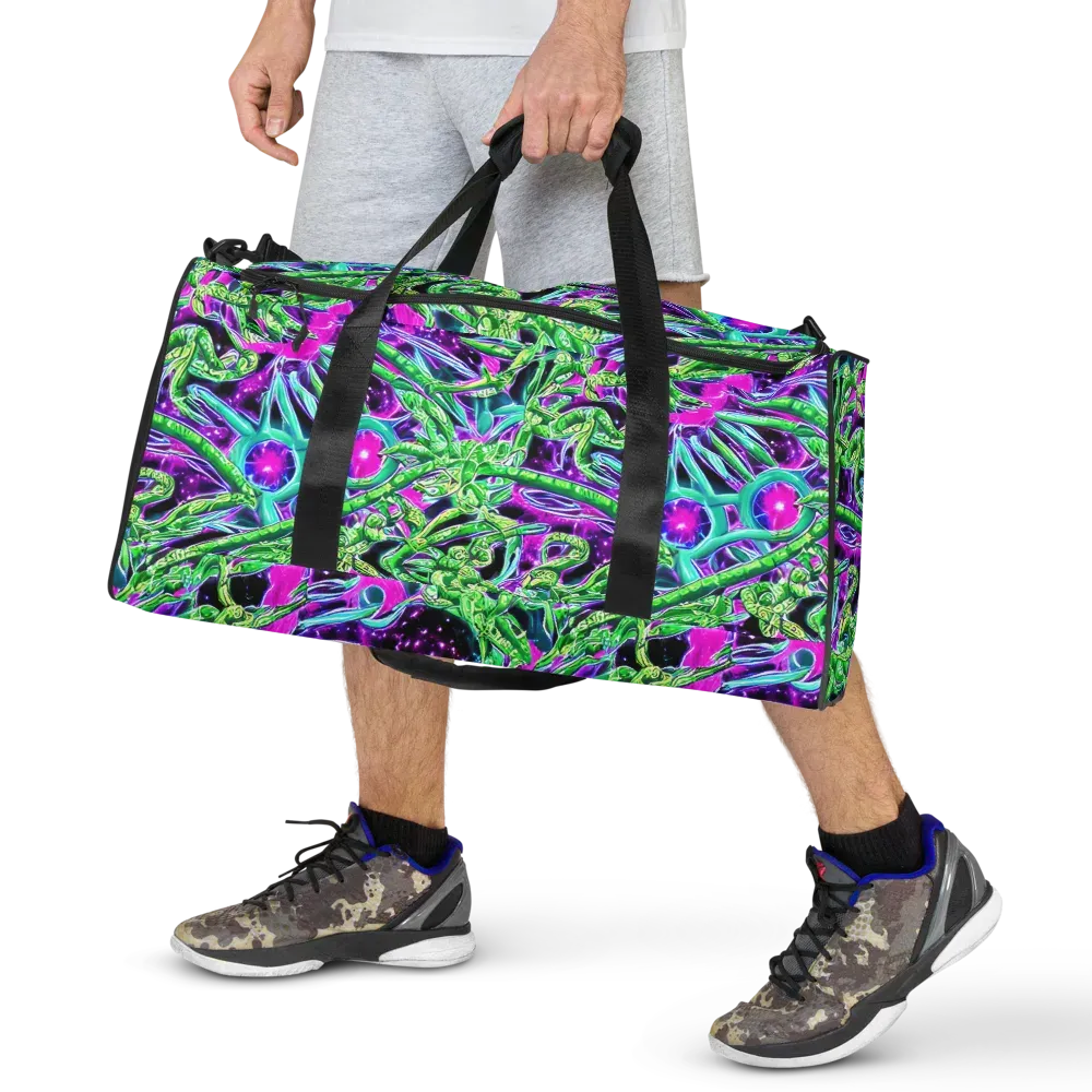 Cosmic Geckos on Duffle Bag — Front