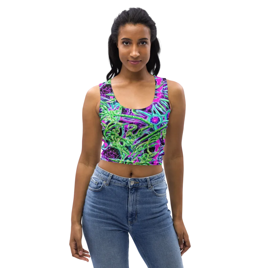 Cosmic Geckos on Crop Top — Front