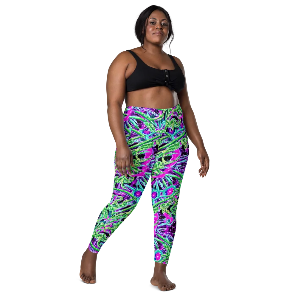 Cosmic Geckos on Leggings with Pockets — Front