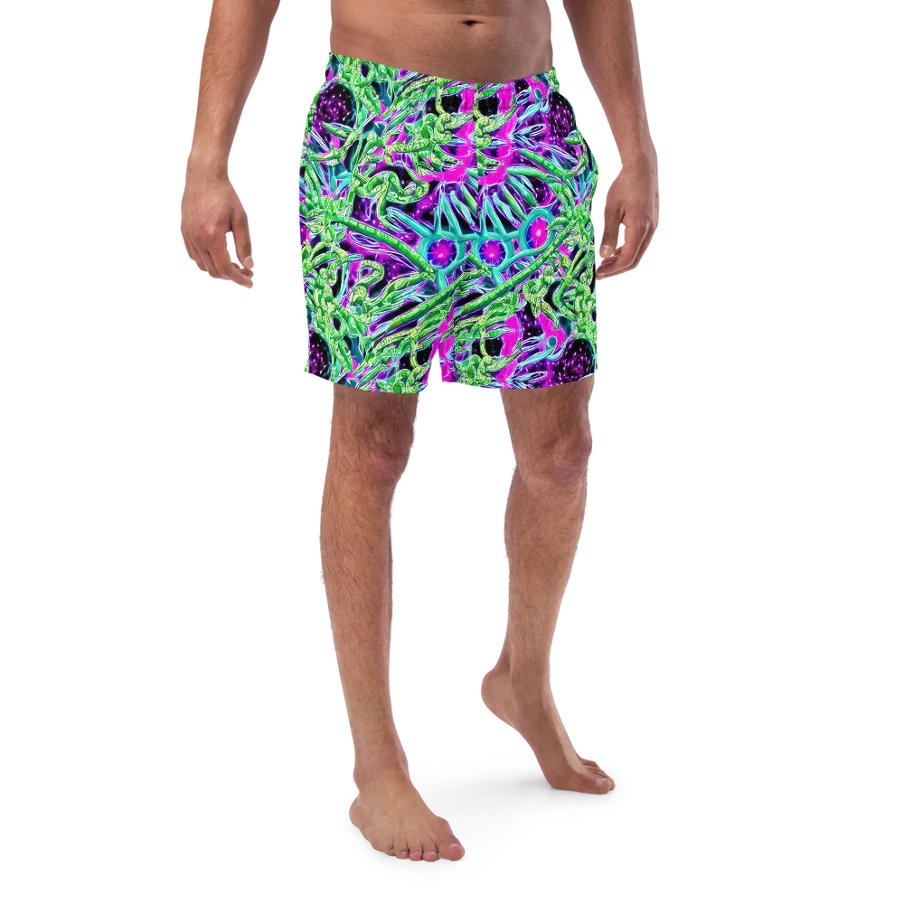 Cosmic Geckos on Swim Trunks — Front