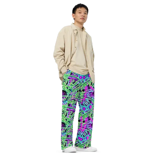 Cosmic Geckos on a Wide-Leg Pants