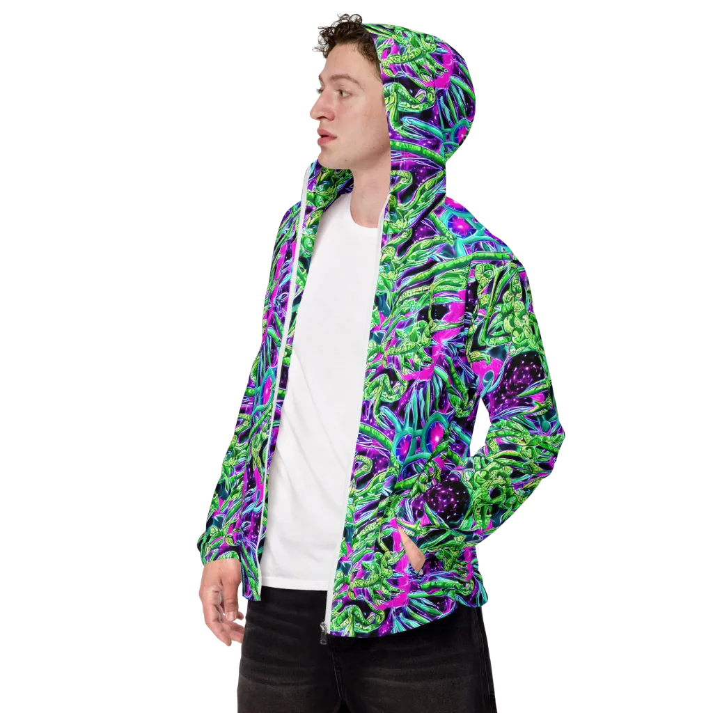 Cosmic Geckos on Men's Windbreaker — Left Front
