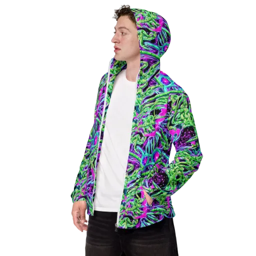 Cosmic Geckos on a Men's Windbreaker