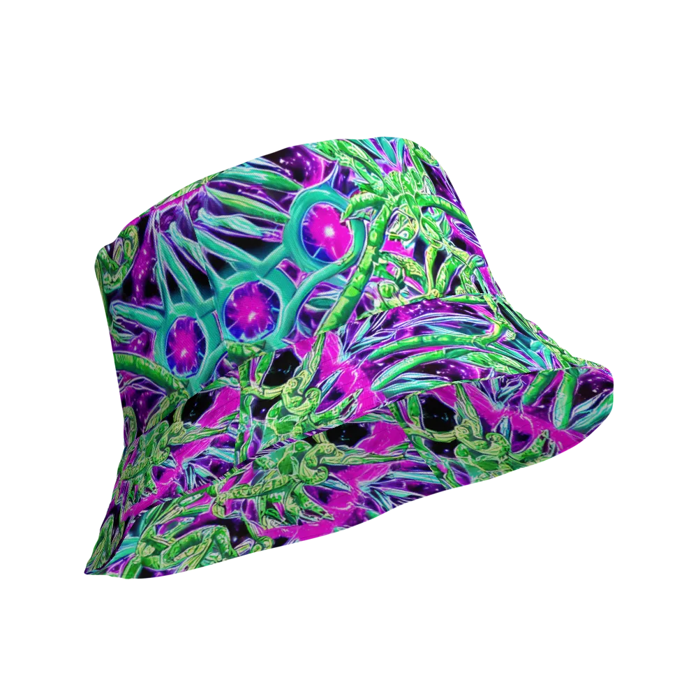 Cosmic Geckos on Reversible Bucket Hat — Product details Outside