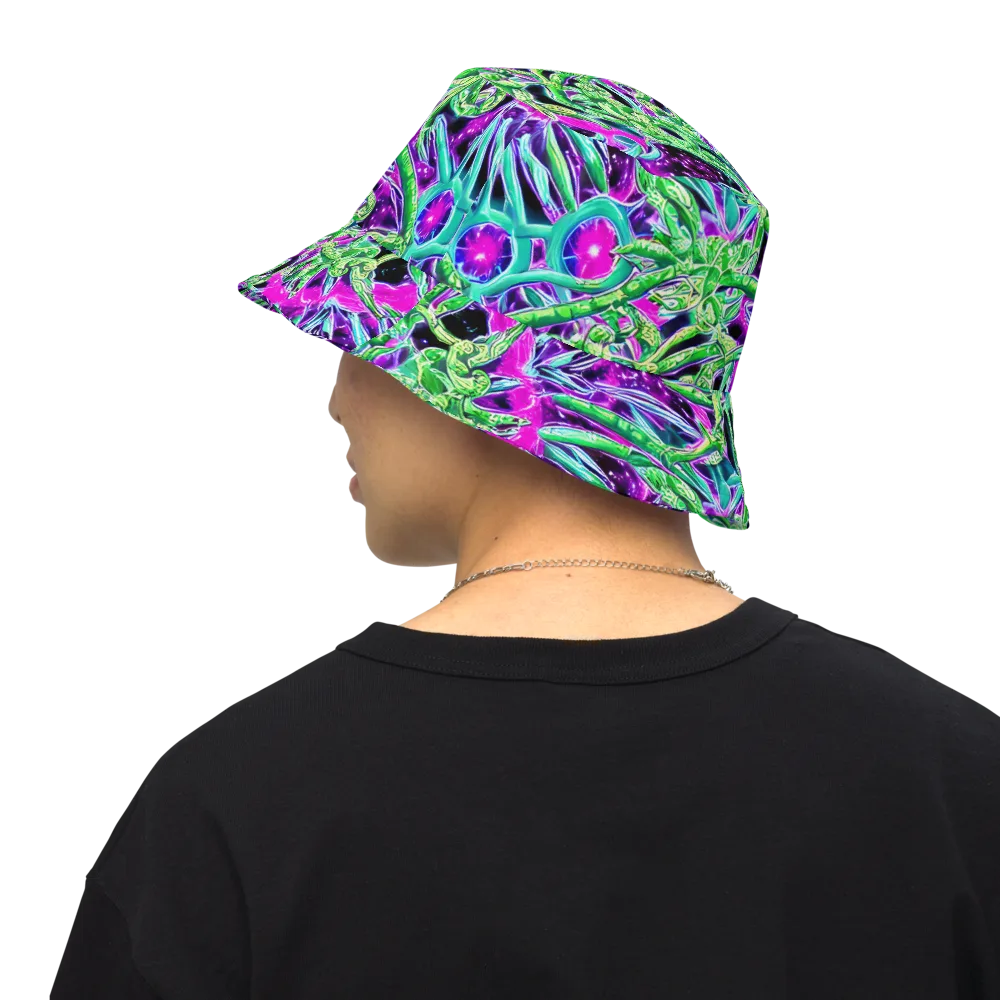 Cosmic Geckos on Reversible Bucket Hat — Back Inside