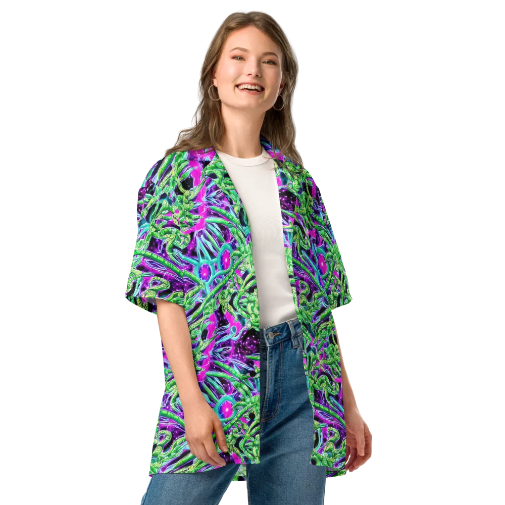 Cosmic Geckos on Button Shirt — Front