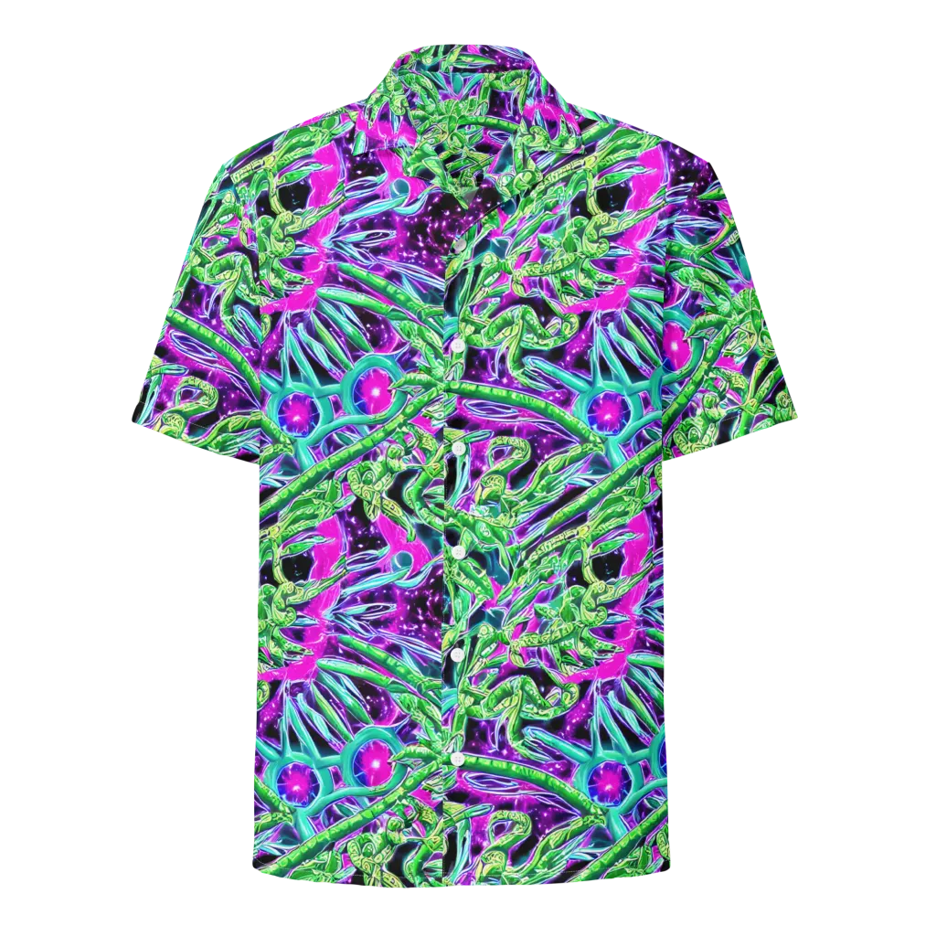 Cosmic Geckos on Button Shirt — Front