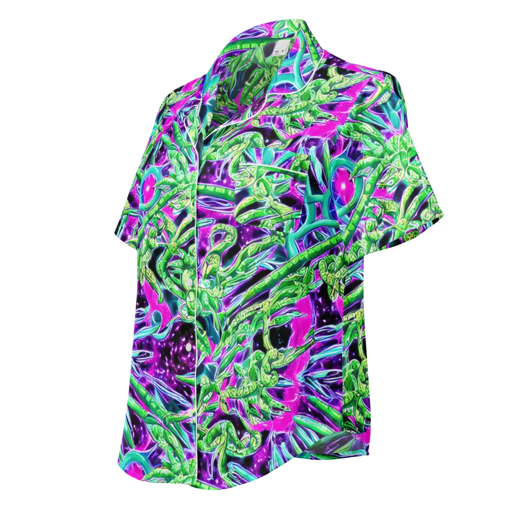 Cosmic Geckos on Women's Short Sleeve Pajama Top — Left Front