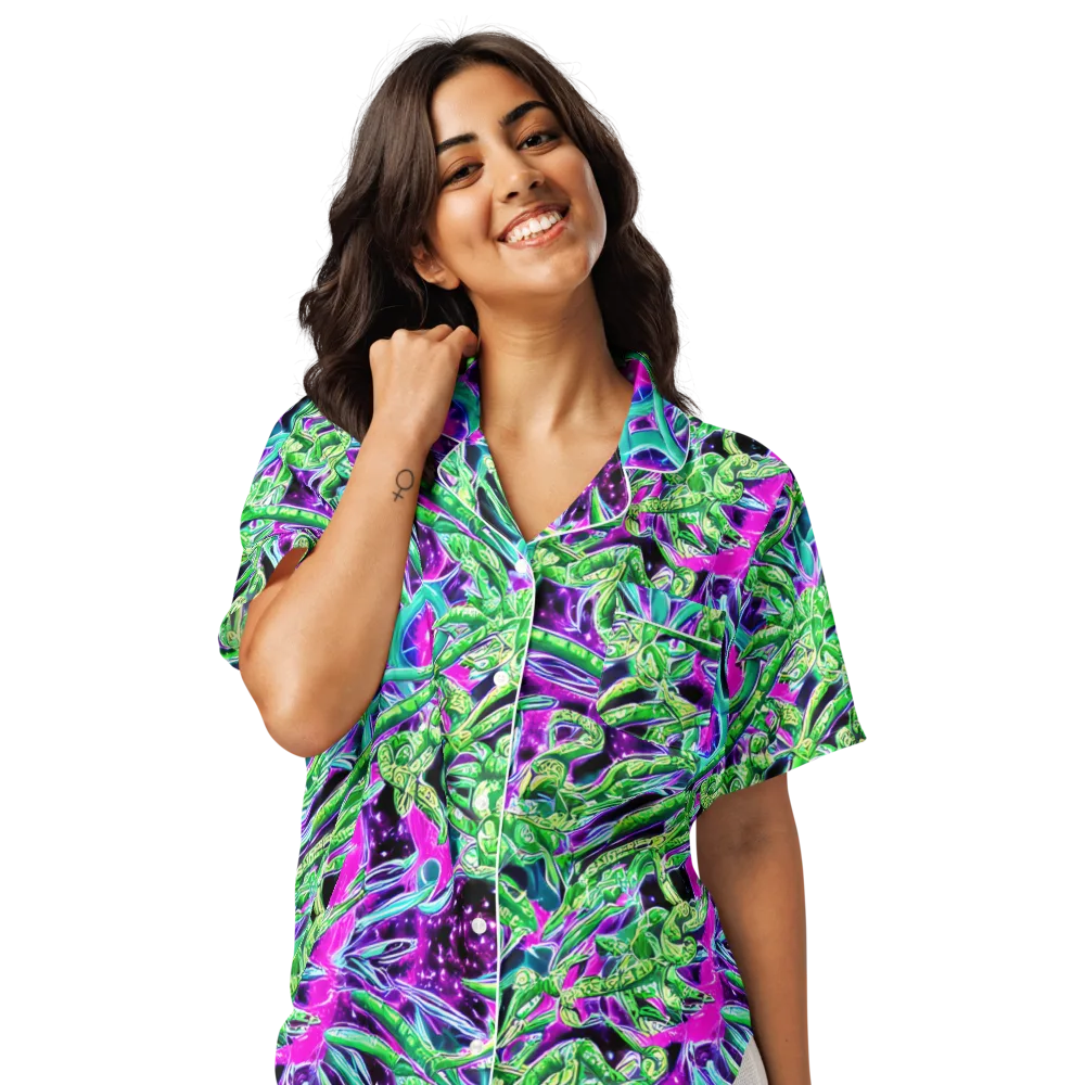 Cosmic Geckos on Women's Short Sleeve Pajama Top — Front
