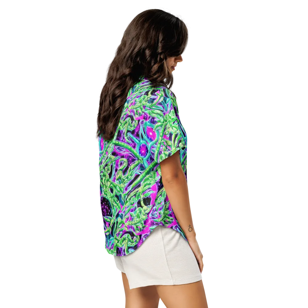 Cosmic Geckos on Women's Short Sleeve Pajama Top — Right Back