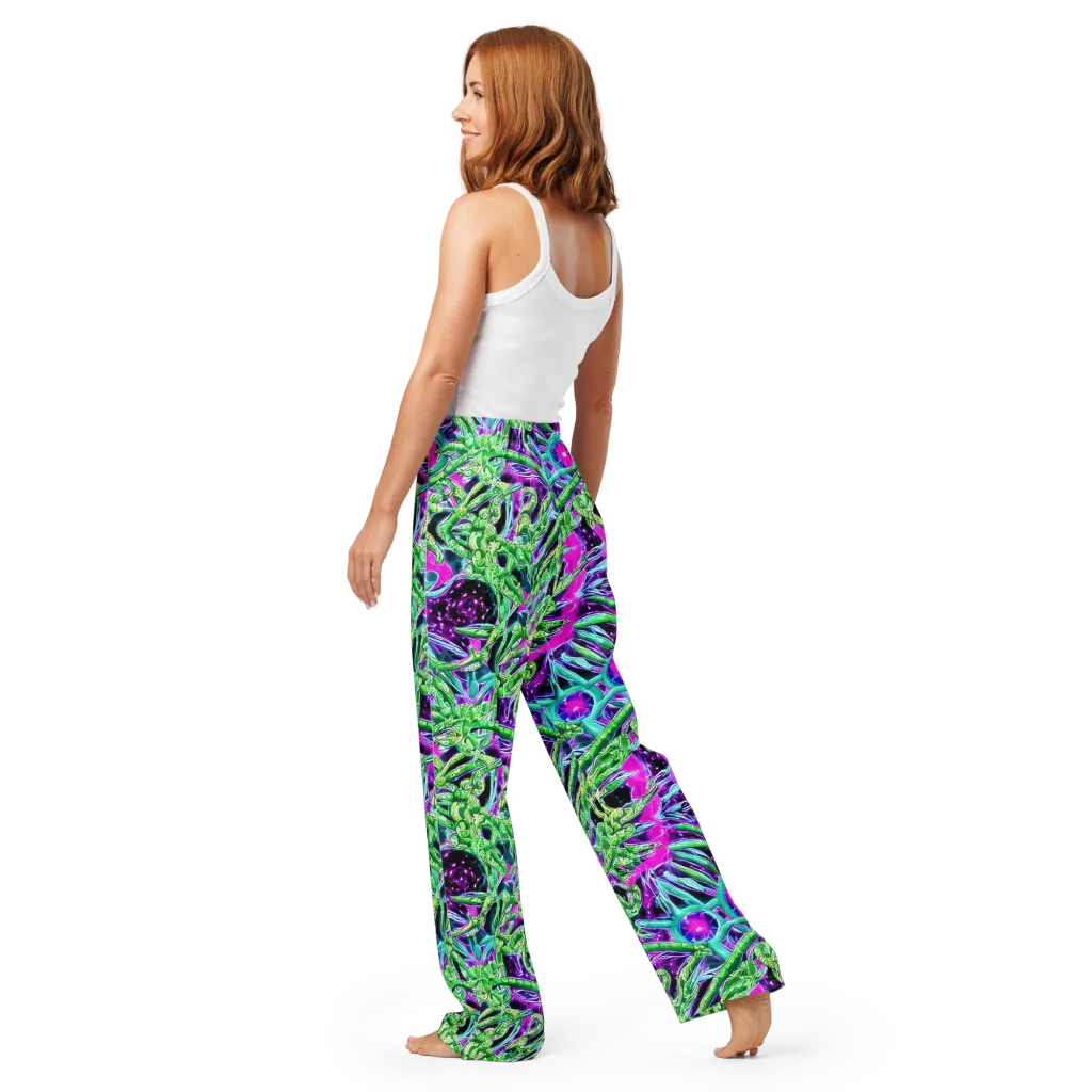 Cosmic Geckos on Women's Pajama Pants — Back