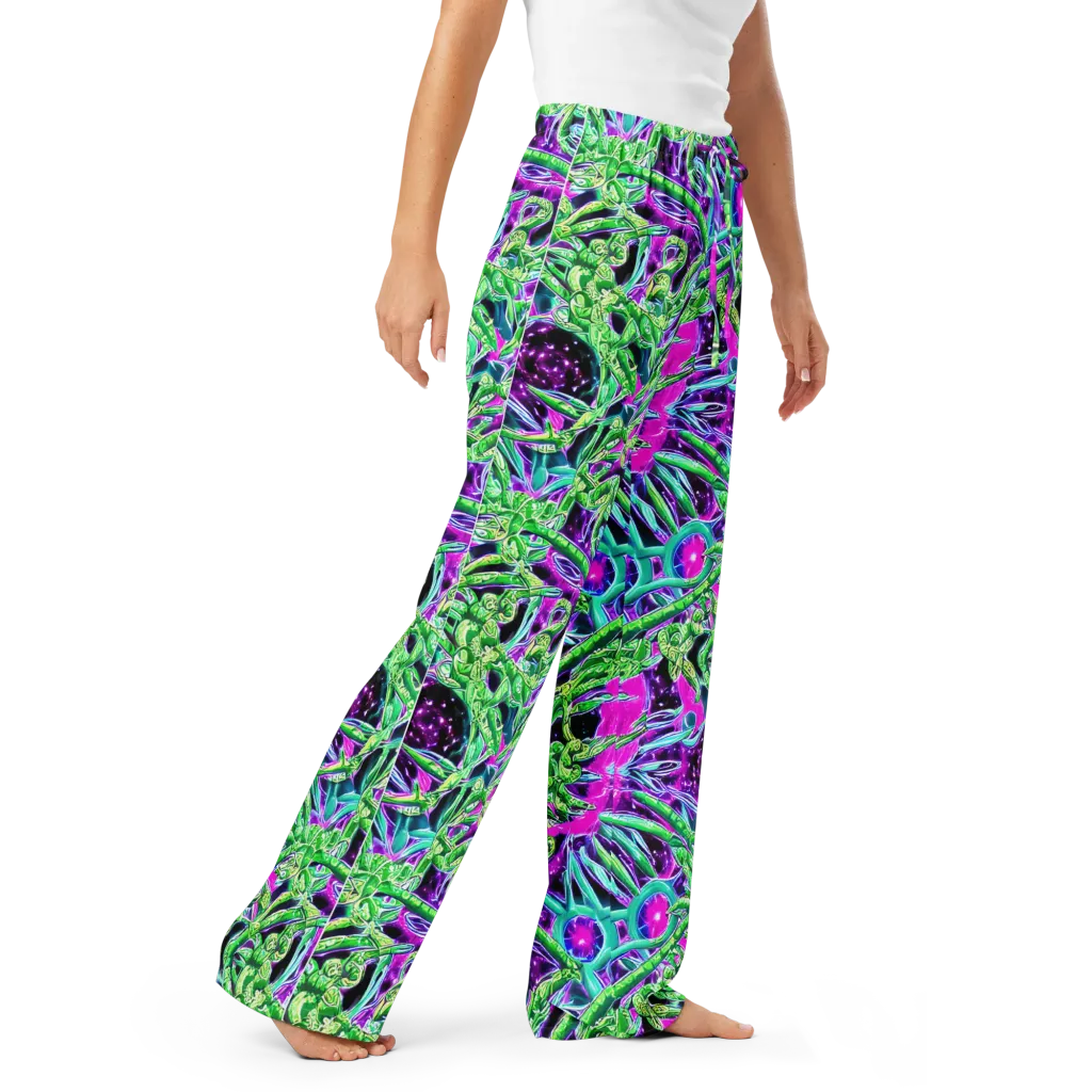 Cosmic Geckos on Women's Pajama Pants — Right Front