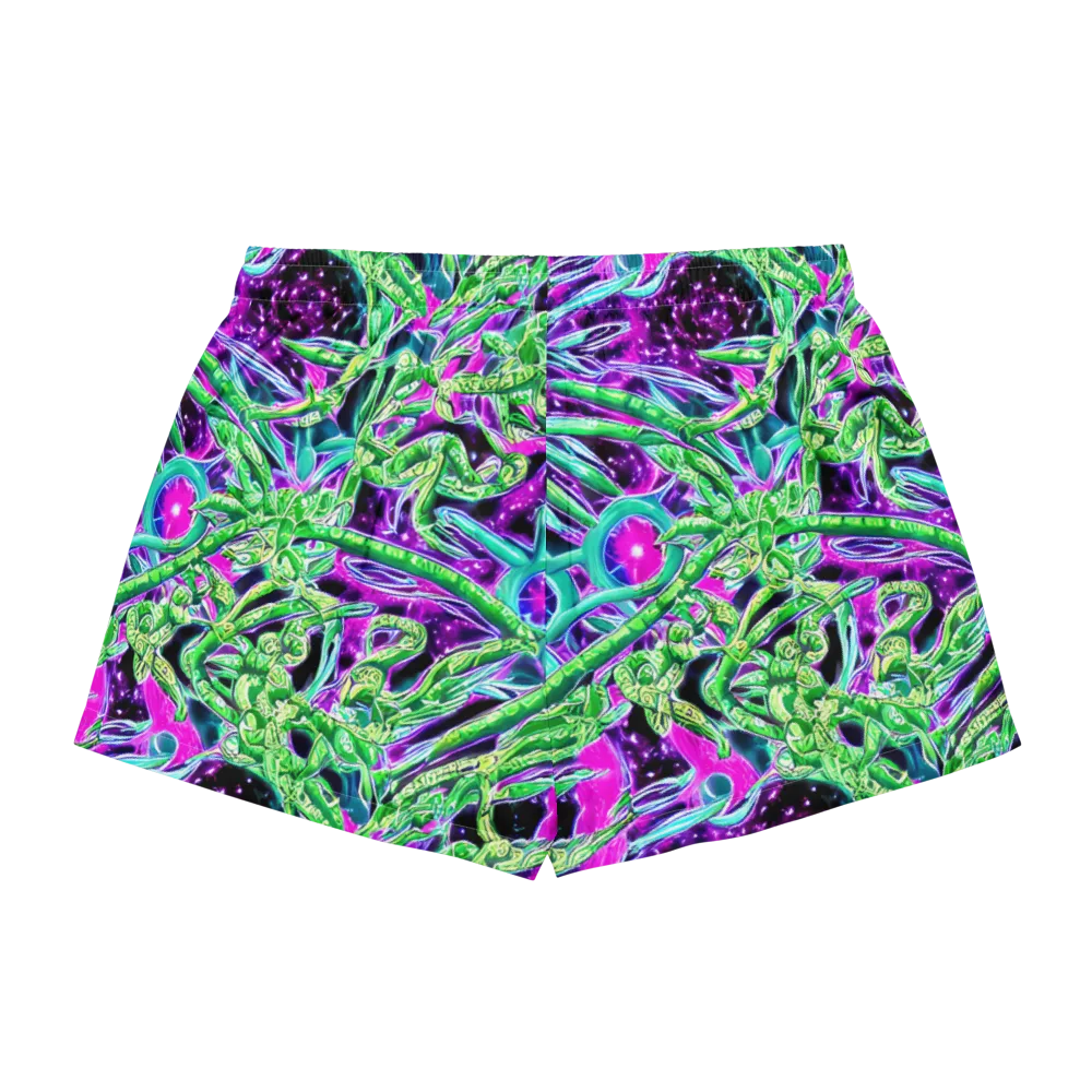 Cosmic Geckos on Women's Pajama Shorts — Back