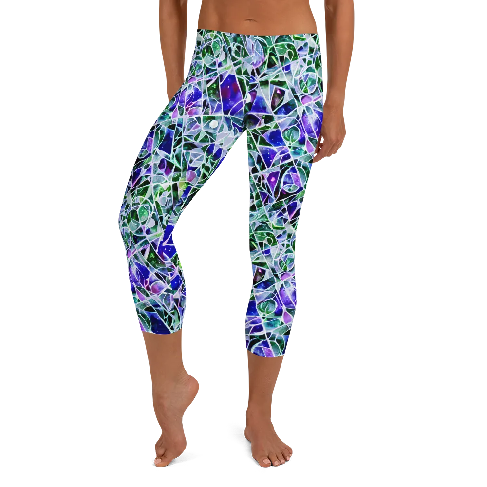 Prismatic Shatter on Capri Leggings — Front