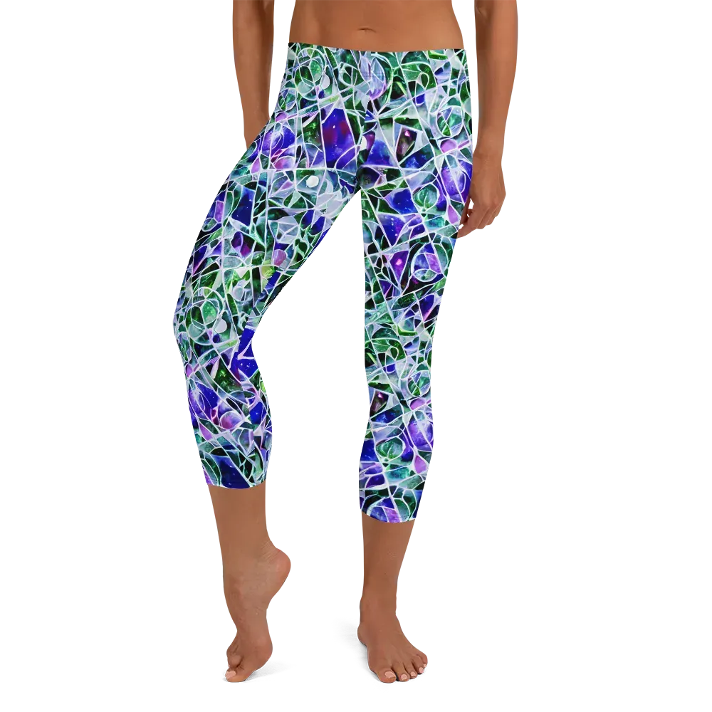 Prismatic Shatter on Capri Leggings — Front