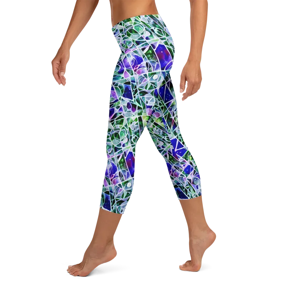 Prismatic Shatter on Capri Leggings — Left