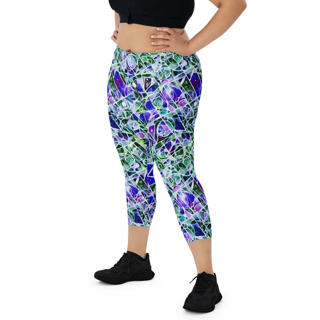 Prismatic Shatter on Capri Leggings — Front