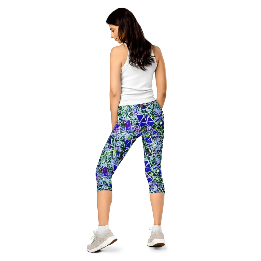 Prismatic Shatter on Capri Leggings — Back