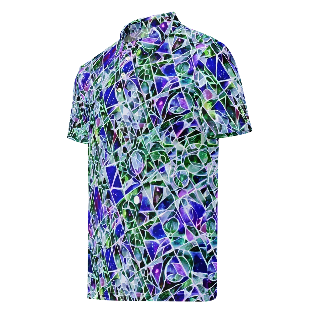 Prismatic Shatter on Men's Slim Fit Polo Shirt — Left Front