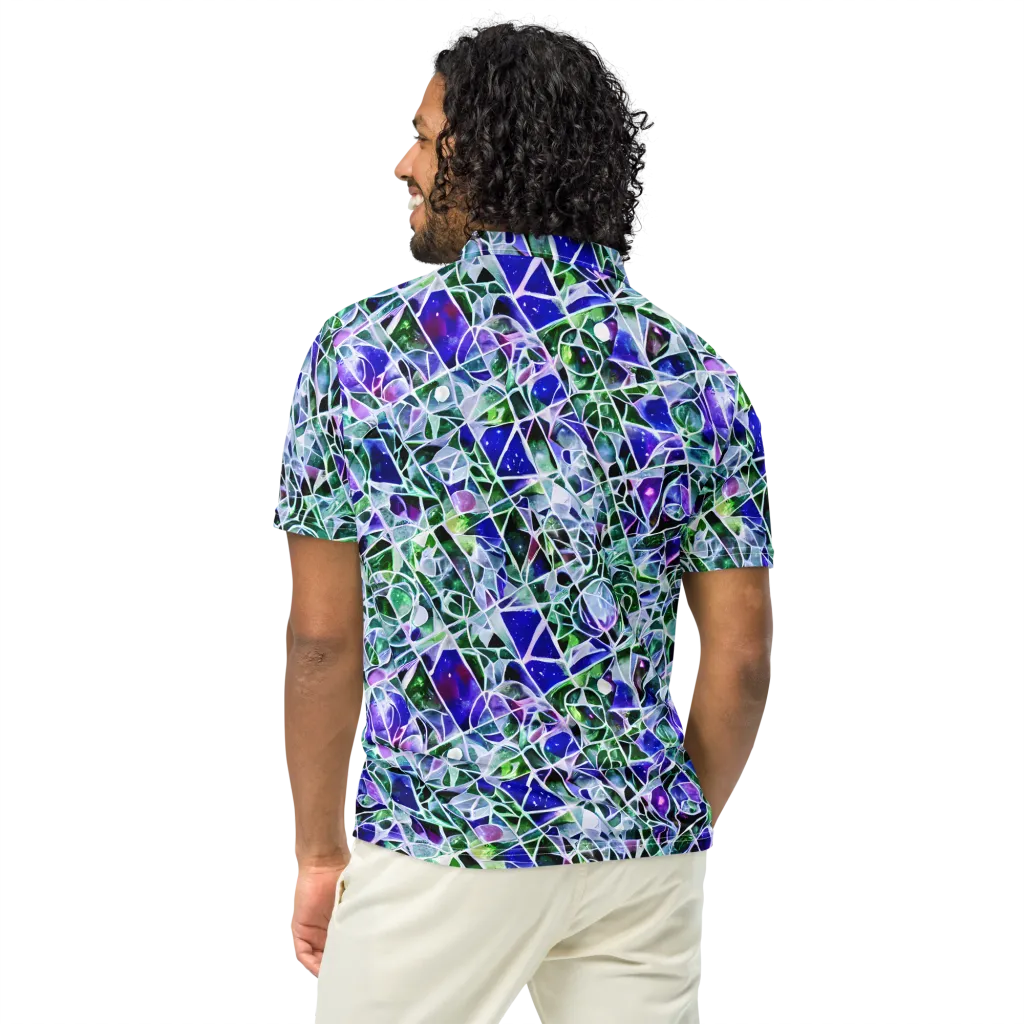 Prismatic Shatter on Men's Slim Fit Polo Shirt — Back