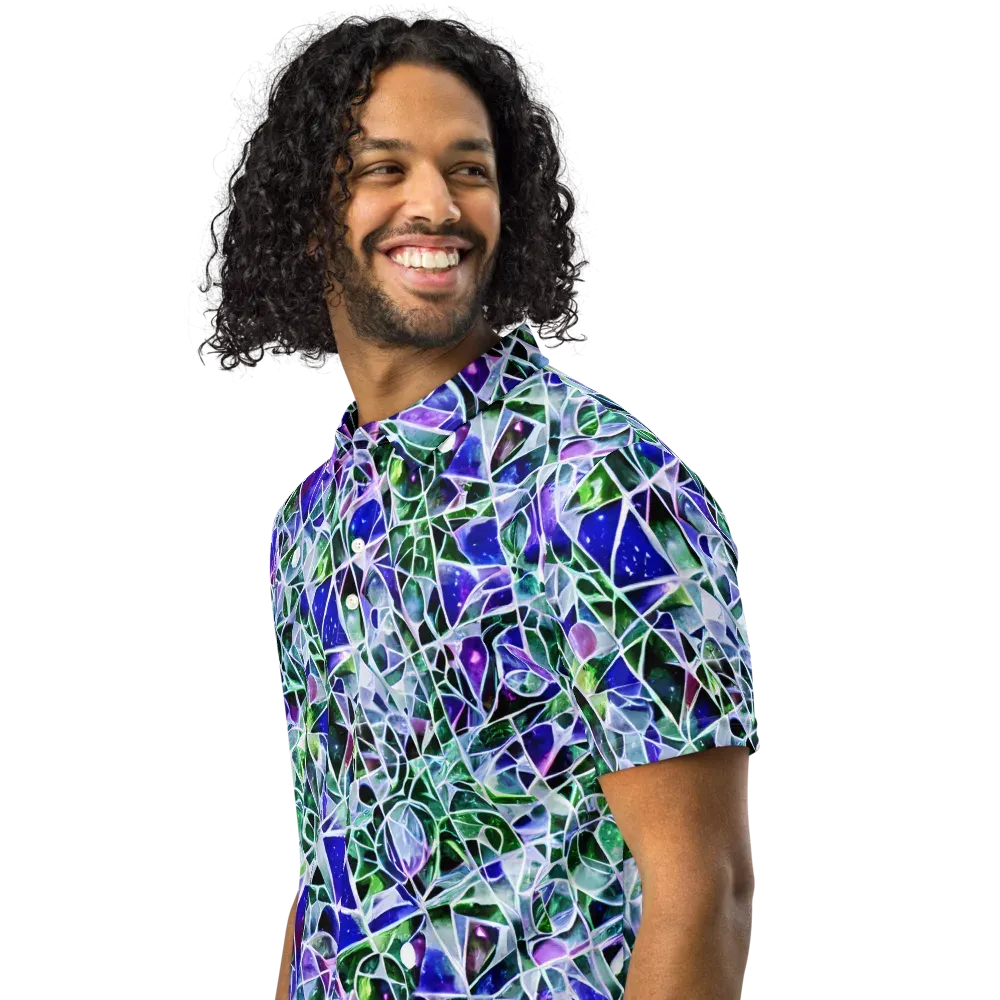 Prismatic Shatter on Men's Slim Fit Polo Shirt — Left Front