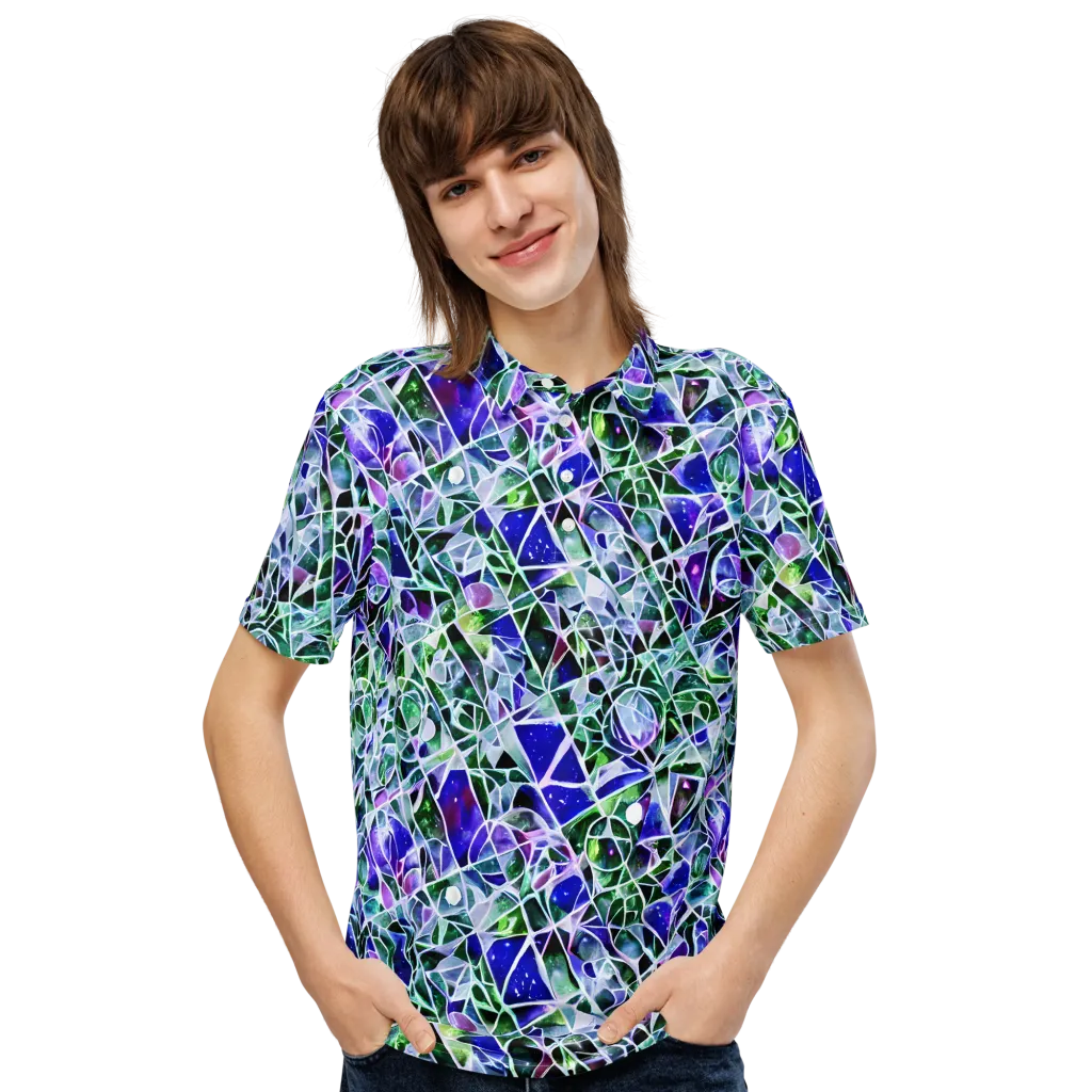 Prismatic Shatter on Men's Slim Fit Polo Shirt — Front