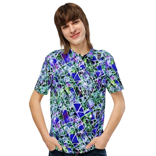 Prismatic Shatter on a Men's Slim Fit Polo Shirt